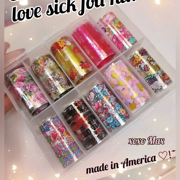 LOVE SICK Nail Foil Kit 1/$15, 2/$25, 3/$30, 4/$35.$5 each additional! - Picture 1 of 2